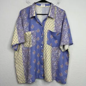 Wilfred Free Shirt Womens Large Linen Blend Floral Paisley Button Boho Hippie - Picture 1 of 8
