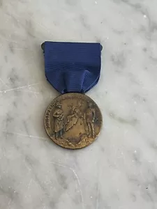 1931 Bayonne Bridge Port Of New York Commemorative Medal Pin Badge w Ribbon Rare - Picture 1 of 5