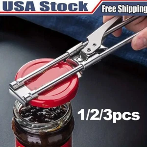 3x Adjustable Multifunctional Stainless Steel Can Opener Jar Lid Gripper Kitchen - Picture 1 of 19