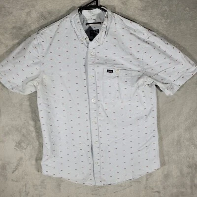 RVCA Shirt Short Sleeve Button Down Mens medium slim blue - Image 1 of 4