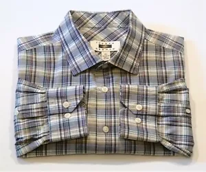 Joseph Abboud Mens XL Black Gray Purple Plaid 2 Button Cuff Long Sleeve Shirt - Picture 1 of 4