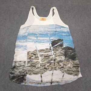 RM Williams Singlet Womens 10 White Graphic Round Neck cotton Tank Top Size 10 - Picture 1 of 8