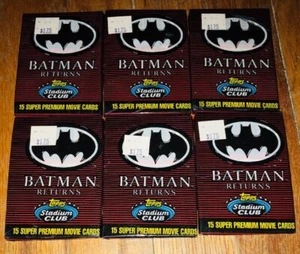 BATMAN RETURNS 6 Trading Card Packs Factory Sealed 1991 Topps Stadium Movie - Picture 1 of 1