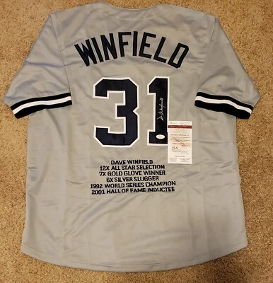 Dave Winfield Signed Custom Jersey New York Yankees JSA Witnessed COA  - Image 1 of 4
