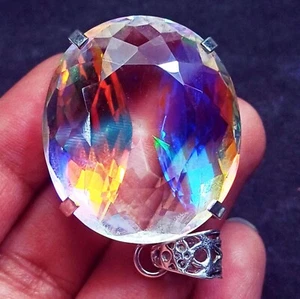 Mystic Quartz Multi-Color GS Solid Silver 101.80 Ct Certified Loose Gems Pendant - Picture 1 of 8
