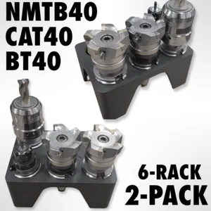 2-Pack CAT40 BT40 NMTB40 CNC Tool Holder Rack - Holds 12 Tools, 40 Taper - Picture 1 of 9