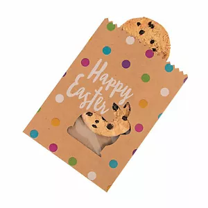 Easter Kraft Paper Treat Bags With Bunny Window - Party Supplies - 12 Pieces - Picture 1 of 1