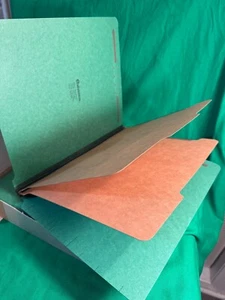 Universal End Tab Classification Fastener Folders Letter Size Green Color 10 Pk - Picture 1 of 3