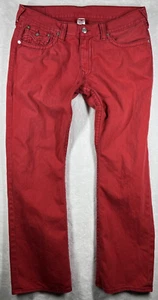 True Religion gerade Herrenjeans 40 x 32 rot Denim Pattentaschen Hipster hergestellt in den USA - Bild 1 von 9