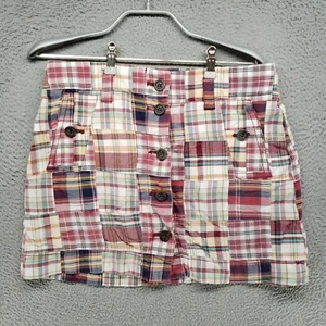J. Crew Madras Heritage Tartan Plaid Button Down Mini Skirt Academia Retro 6 - Picture 1 of 12