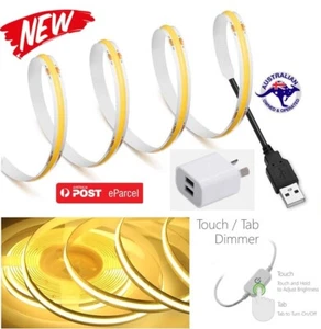 5M USB 5V Flexible COB LED Strip Light + Touch Sensor Control 240V WARM WHITE - Picture 1 of 6