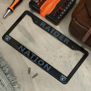 Las Vegas Raiders Nummernschild Rahmen Abdeckung - Schwarz - EliteAuto3K - Bild 1 von 8