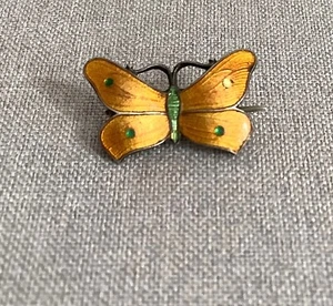 Antique Silver and enamel butterfly brooch, John Atkins & Son - Picture 1 of 7