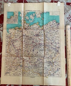 WW2 MAP OF GERMANY - ALLEMAGNE 1940 - 26" X 19" - Picture 1 of 8