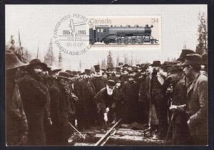 Canada 1985 Locomotives The Last Spike, mint thematic maxi postcard #12 (#1072) - Picture 1 of 1