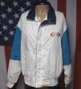 A&W ROOT BEER lrg vtg jacket Ice Cream Floats zipper-down All American Food sewn - Picture 1 of 5