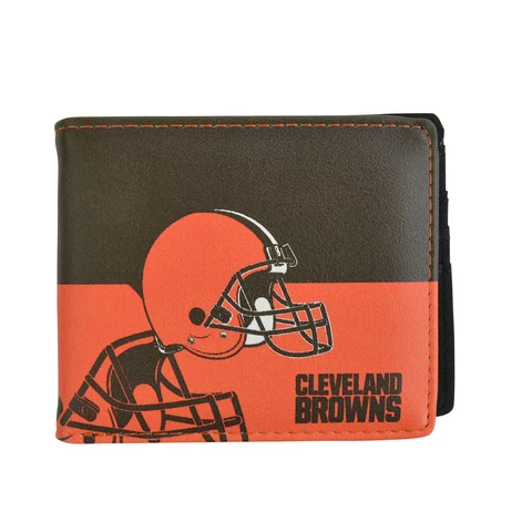 Brand New NFL Cleveland Browns Men Women Synthetic Leather Bi-Fold Wallet Cover