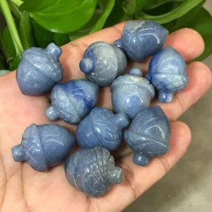 10 piezas Natural azul aventurina bellota cuarzo cristal calavera Reiki gemas curativas - Imagen 1 de 12