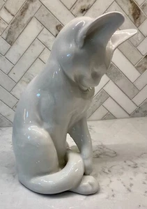 Rare Royal Copenhagen Tall White Seated Cat - Picture 1 of 4