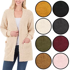 Cardigan maglione popcorn donna KOGMO con tasche - Foto 1 di 49