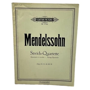 Mendelssohn Streich Quartette Nr 1742 Vintage C F Peters Sheet Music 4 Strings - Picture 1 of 7