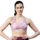 Cotton Sports Padded Bra Wirefree  Color Marble Mauve For Gym Size M