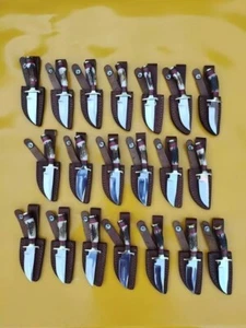 MENGE 40 HANDGEFERTIGTE 6" ZOLL STAHLKLINGE HIRSCHHORN GRIFF SKINNER MESSER MIT SCHEIDEN - Bild 1 von 6