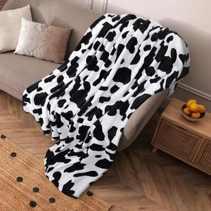 Sofá ligero con manta de lana de franela suave estampada de vaca 300GSM - Imagen 1 de 9