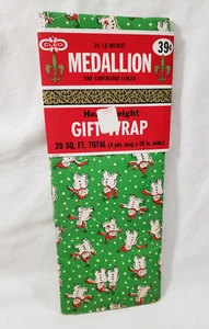 Cleo Medaglione Natale Carta Pattinaggio Pupazzi di Neve Pupazzo di Neve Vintage Wrap 70s - Foto 1 di 6