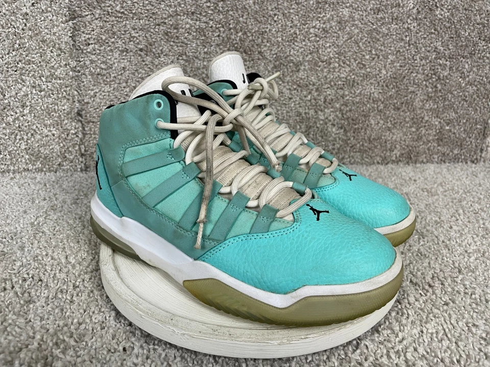 Air Jordan Max Tenis Zapatos Jóvenes Niños Talla 4.5 Aura AQ9249-100 Con Cordones Aqua Foto 1 de 4