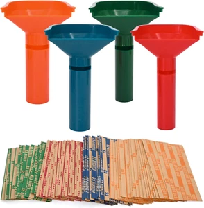 150 Assorted Flat Striped Coin Wrappers & 4 Coin Sorter Tubes, Color-Coded - Picture 1 of 12