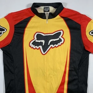 VTG Fox Racing Jersey Cycling Motocross Made In USA Full Zip Mens Large Pockets - Picture 1 of 9