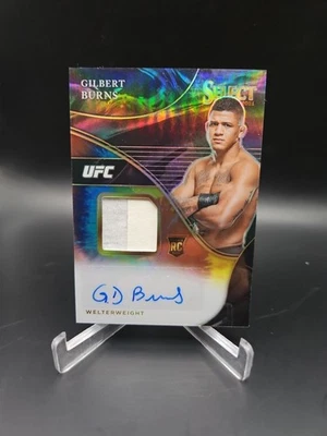 2021 Panini Select UFC Autographed Memorabilia Gilbert Burns /25 - Image 1 of 2