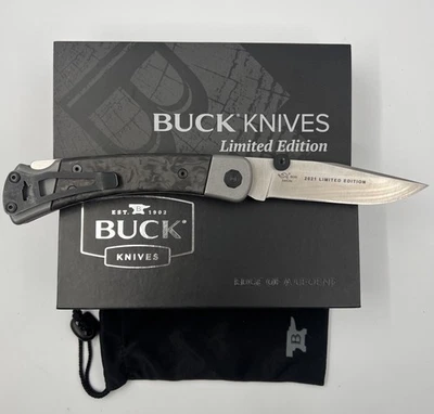 BUCK 110 2021 LEGACY CARBON FIBER. LIMITED EDITION COMPLETE NIB. NOS. USA - Image 1 of 4