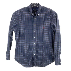 RALPH LAUREN Men LT TALL Classic Fit L/S Blue Plaid Button-Down Red Pony Shirt - Picture 1 of 14