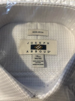 Joseph Abboud Para Hombre Camisa de Vestir Algodón Tostado Manga Larga Camisa 17 34/35 NUEVO Foto 1 de 3