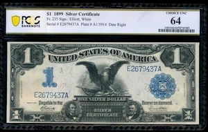 AC Fr 235 1899 $1 Silver Certificate PCGS 64 UNCIRCULATED BLACK EAGLE - Picture 1 of 2