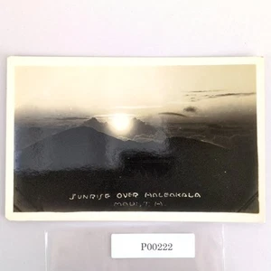 Vintage Sunrise Over Haleakala Maui Hawaii Postcard Real Photo Undivided 1930s - Picture 1 of 2