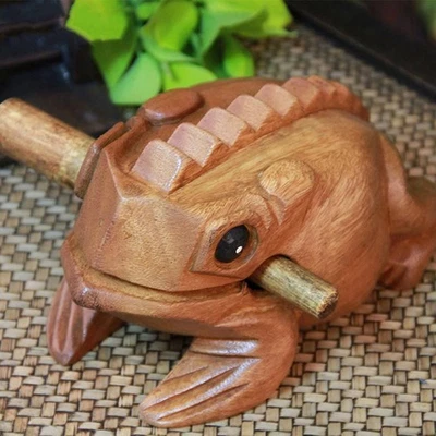 Holz Frosch Raspel Percussion Musikinstrument Ton Block & Stick-Supplies 2023 - Bild 1 von 4