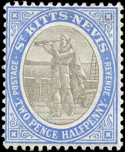 St. Kitts & Nevis Scott #4 Watermark 2 MH F+ Stamp - Bild 1 von 2