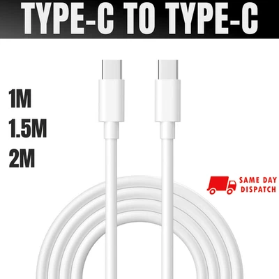 Type-C to Type-C USB Fast Charger Cable Lead for iPhone 15 16 Samsung 1m 1.5m 2m - Image 1 of 4