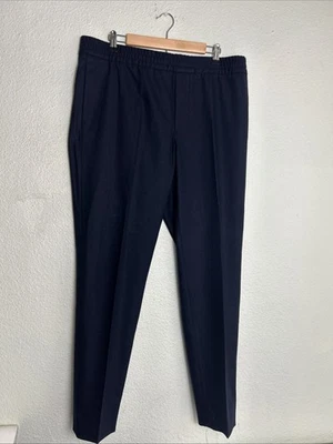 Pantalones de lana J Lindeberg para hombre azul marino Pull One 38x32 cordón cintura elástica Foto 1 de 4
