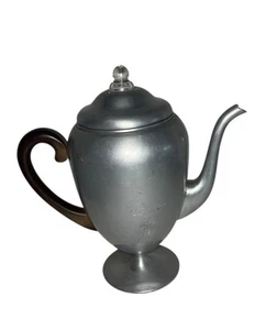 Vintage Aluminum Mirro  9 Cup Stovetop Coffee Pot Flat base Complete Art Deco - Picture 1 of 9