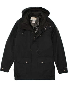 COLUMBIA Mens Omni-Tech Hooded Windbreaker Jacket UK 36 Small Black Nylon CK57 - Picture 1 of 4
