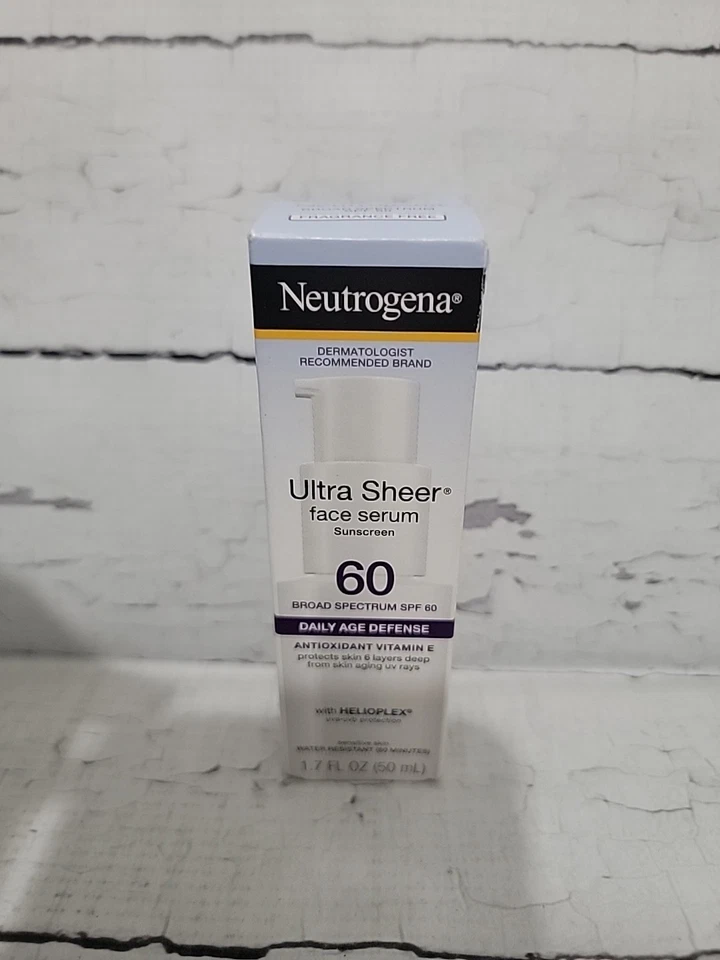 3x Neutrogena Ultra Sheer SPF 60 Moisturizing Face Serum Lotion 1.7oz HelioPlex