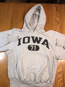 Iowa Hawkeyes Hoodie Herren SMALL grau Champion Sweatshirt Heavyweight Vintage - Bild 1 von 8