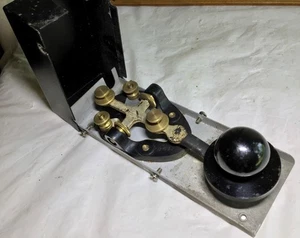 vintage ~WINSLOW J-37 antique Military RR railroad TELEGRAPH KEY~ old Morse Code - Photo 1/5