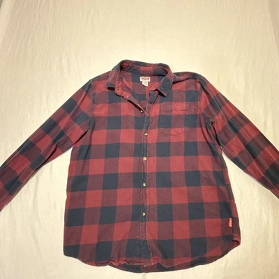 Wrangler Youth XL 14/16H Husky Rojo Azul Franela a Cuadros Abotonada Manga Larga Foto 1 de 4