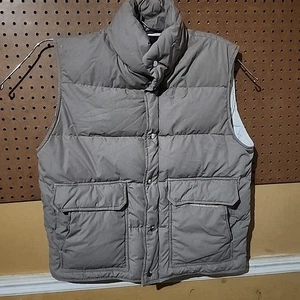Hermans Mens Size L Large Goose Down Feather Filled Puffer Snaps Buttons Vest - Picture 1 of 4