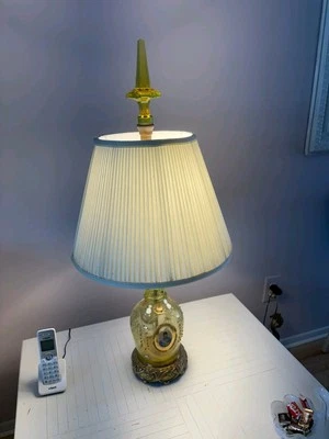 Bohemian Green Glass Decanter with Motif Al-Dien Shah Portrait  Antique Lamp  - Image 1 of 3